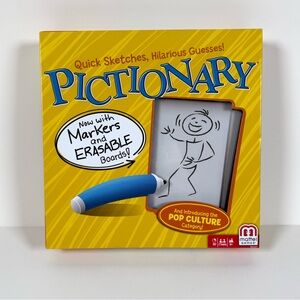 Pictionary Drawing Board Game For Kids & Adults w/ Dry Erase Markers by Mattel